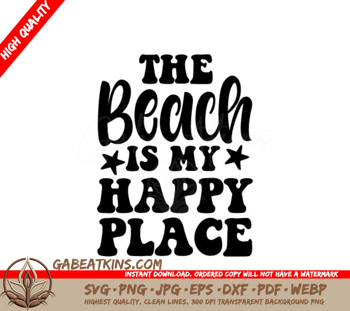 Beach Is My Happy Place SVG Bundle - Summer & Relaxation Designs SVG
