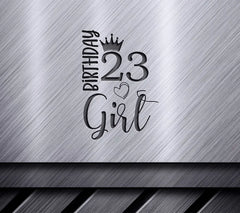 Birthday Girl with Crown & Number 23 SVG Bundle - Digital Download SVG