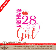 28th Birthday Girl SVG Bundle - 2 Designs SVG
