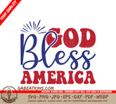 Patriotic God Bless America Red, White & Blue SVG for Memorial Day SVG