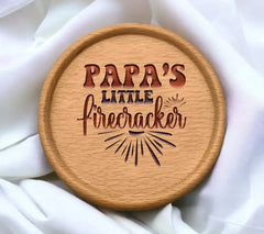 Papas Little Firecracker SVG - Red, White, & Blue Memorial Day Design SVG