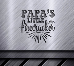 Papas Little Firecracker SVG - Red, White, & Blue Memorial Day Design SVG