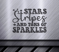 Stars & Stripes Sparkle SVG - Patriotic 4th of July & Memorial Day Design SVG
