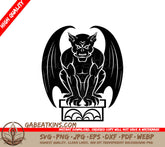 Menacing Gargoyle with Wings SVG - Silhouette SVG