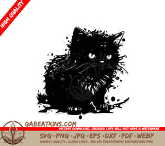 A Cat On A White Background SVG - Messy Cat SVG