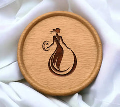 Black Woman Portrait SVG Ethereal Profile in Long Dress SVG