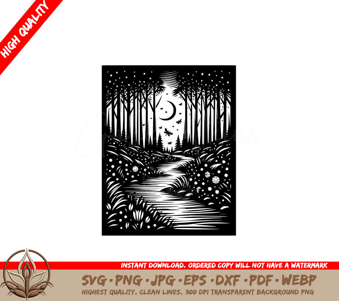 Moonlit Midnight Stroll SVG - Digital Product in Various Formats