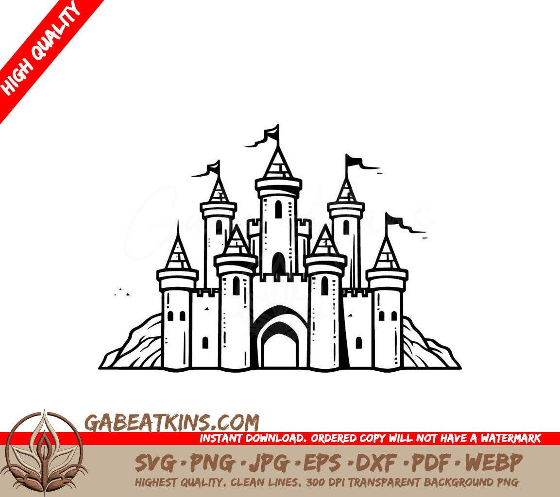 Castle Mini Truck Design SVG - Mighty Miniature Vector Design SVG
