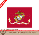 USMC Design SVG - Red Background - Military Branch Symbol SVG