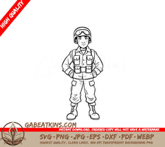 A Soldier With His Hands On His Hips SVG - Military Officer SVG