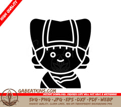 Minang Clothes Person with Hat - SVG Icon SVG