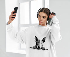 Miniature Bull Terrier Paws Up - SVG Drawing SVG