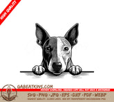 Miniature Bull Terrier Paws Up -  SVG Drawing SVG