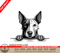 Miniature Bull Terrier Paws Up - SVG SVG