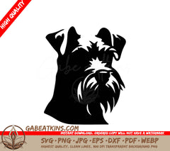 Miniature Schnauzer Head SVG - Silhouette SVG