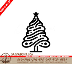 A Christmas Tree With A Star On Top SVG - Minimal Christmas Tree SVG