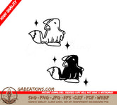 Minimalist Bird and Fox Line Art SVG - Vector Illustration SVG