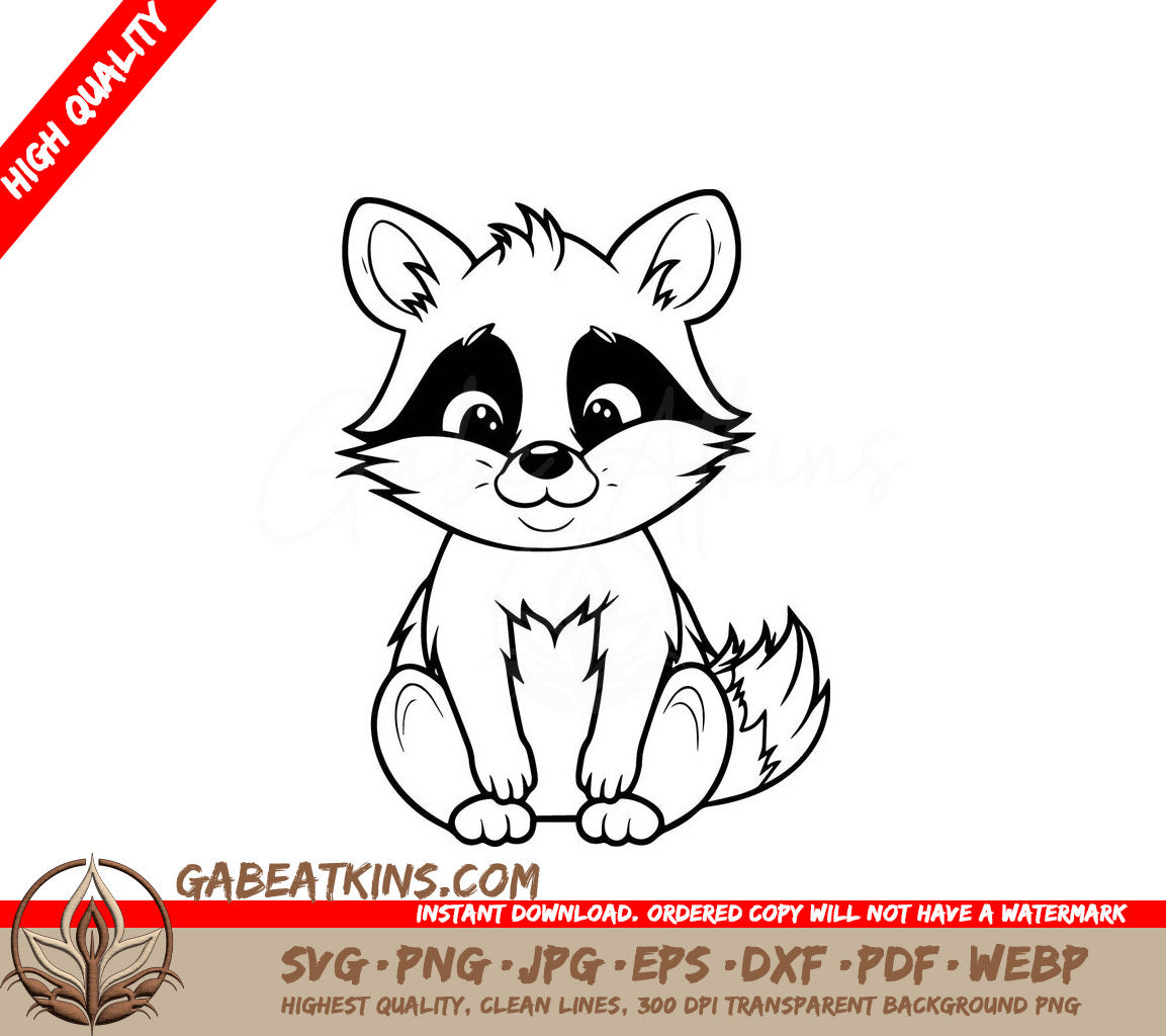 A Raccoon Sitting Down SVG - Mischievous Raccoon SVG