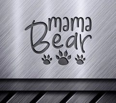 Mama Bear Design SVG with Paw Prints - Mom Design SVG