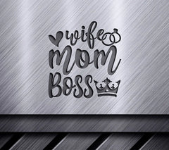 Mom Boss Crown SVG - Wife Mom Boss Design SVG