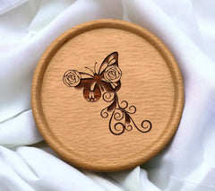 Monarch Butterfly with Roses & Swirls SVG SVG