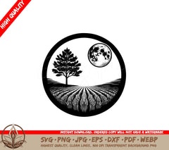Moonlit Field SVG - Digital Product in Various Formats