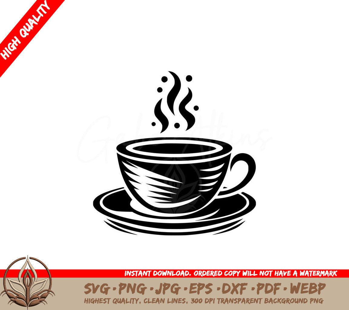 Morning Coffee Steam Digital Design SVG