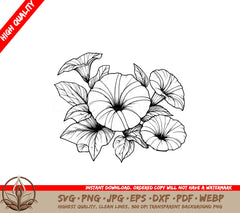 Morning Glory Cluster SVG - Digital Product in Multiple Formats