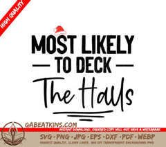 Most Likely To Deck The Halls SVG - Christmas Party Game SVG