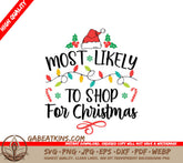 Most Likely To Shop For Christmas SVG Poster - Christmas Party Game SVG