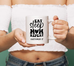 Eat Sleep Mom Repeat SVG - Mom Quote Design SVG