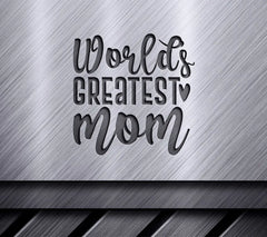 Worlds Greatest Mom SVG - Black Text on White Background SVG
