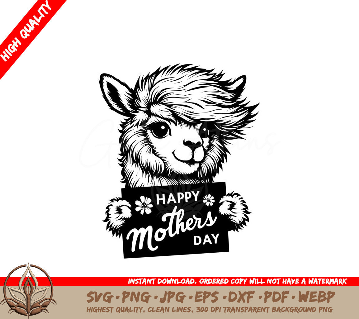 Mother's Day Alpaca Sign SVG - Digital File for Flexibility