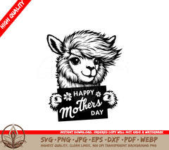 Mother's Day Alpaca Sign SVG - Digital File for Flexibility