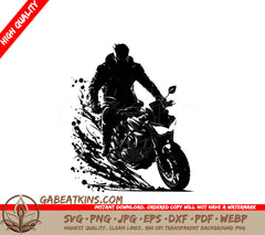 A Man Riding A Motorcycle SVG - Motorcyclist SVG