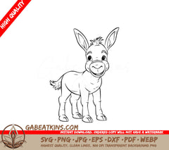 A Donkey Smiling SVG - Mule Friend SVG