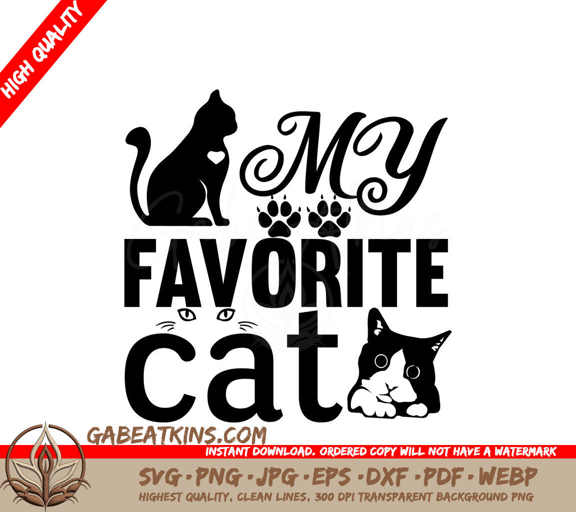 My Favorite Cat SVG Design SVG