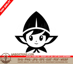Elven Person with Hat - SVG Illustration SVG