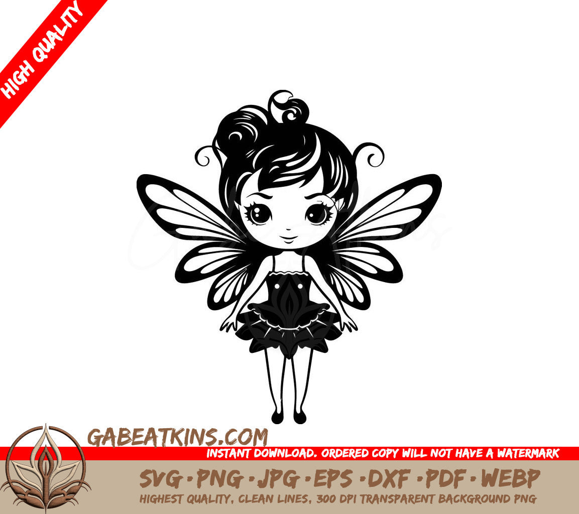 Playful Fairy with Butterfly Wings SVG - Mystic Meadow Mysteries SVG