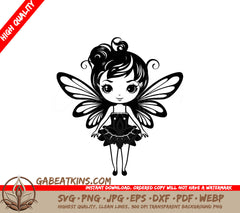 Playful Fairy with Butterfly Wings SVG - Mystic Meadow Mysteries SVG