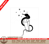 Mystical Snake & Crystal SVG  Esoteric Design SVG