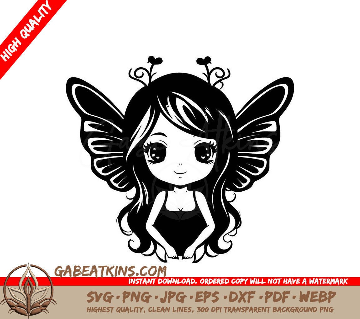 Fairy with Butterfly Wings SVG - Mystical Meadow Magic SVG
