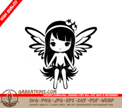 Fairy with Wings SVG - Mystical Meadow Moments Design SVG