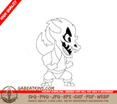 Cartoon Werewolf Karate Warrior SVG - Mystical Shaolin Dragon SVG