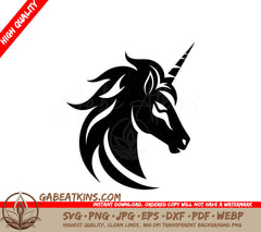 A Unicorns Head SVG - Mythical Aura Vector Horse Emblem Designs Enchanted Elegance Creative Unicorn Emblem Designs SVG