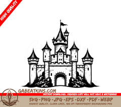 Castle Flag SVG - Mini Truck Vector Graphics SVG