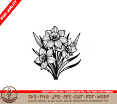 Elegant Narcissus Bouquet SVG