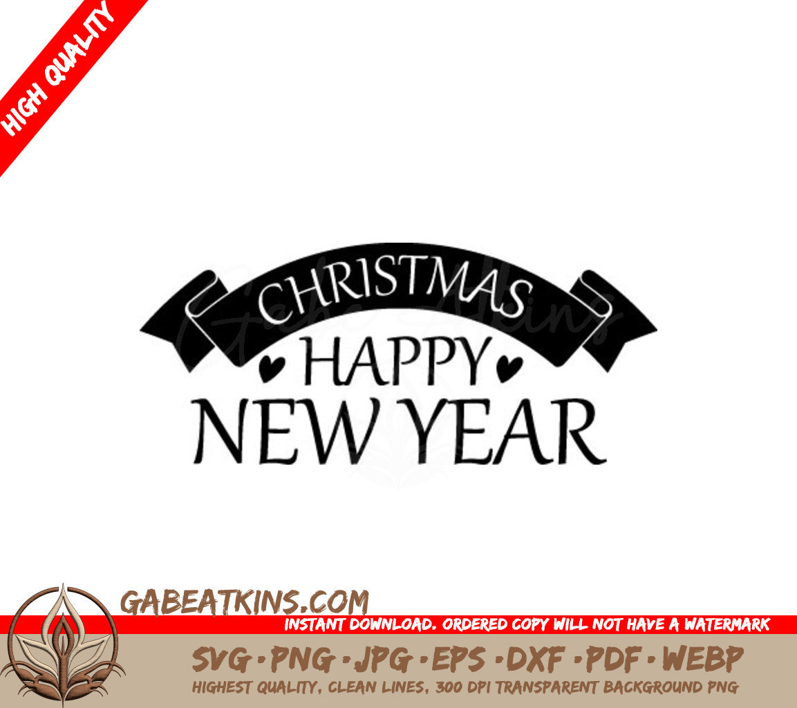 Christmas Happy New Year SVG Design SVG