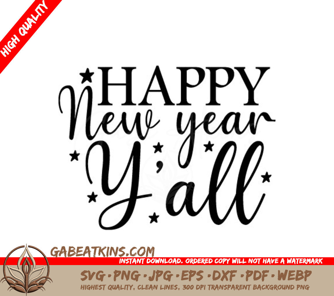 Happy New Year Yall SVG SVG