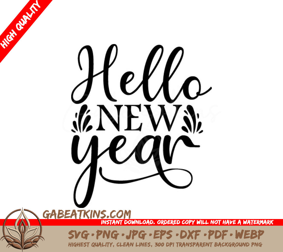 Hello New Year SVG Design SVG